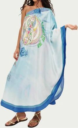 Me369 Sol One Shoulder Dress In Turquoise