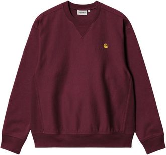Carhartt Work in Progress American Script Sweatshirt - Heren - Sweatshirts - Rood - S - Katoen - Hoodies & sweatvesten