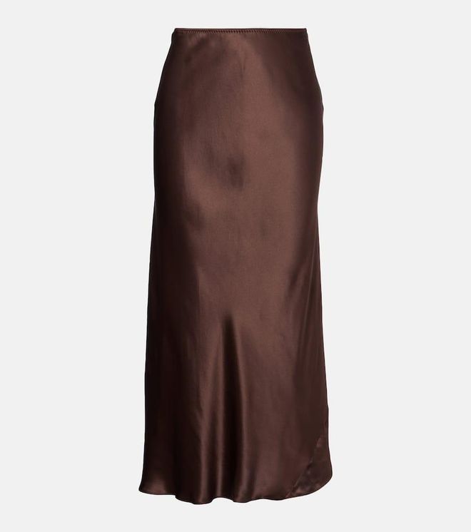 Sense of Shine silk satin slip skirt
