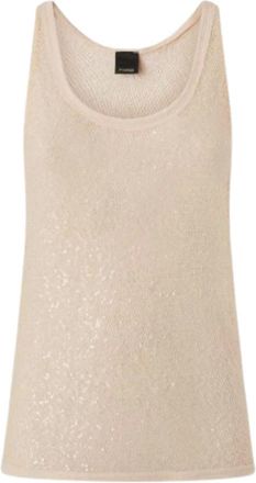 Pinko Pinko, Tops, Dames, Beige, M, Nylon, Waiting Canottiera Rete