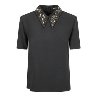 Versace Blouses, female, Black, S, Versace Shirts Black