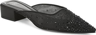 Franco Sarto Bennet Mesh Flat Mule in Black Mesh Fabric at Nordstrom, Size 6.5