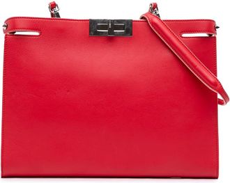 Fendi Pre-owned Fendi Leather Peekaboo Clutch Crossbody Ladies 8BP102 5AW 159 3262