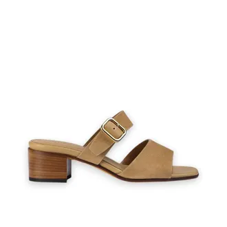 Doucal's Heeled Mules, female, Beige, Size: 10 US Double-strap Suede Sandal