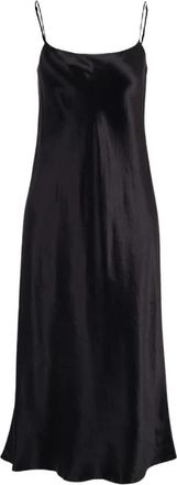 Vince Satijnen Slip Dress - Dames - Casual kleedjes - Zwart - S - Satijn - Kleedjes
