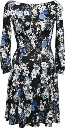 Erdem Erdem Floral Print Mini Dress in Blue Viscose