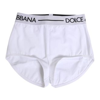 Dolce & Gabbana Bottoms, female, White, Size: XS Dolce & Gabbana White Nylon Logo Waistband Shorts Underwear