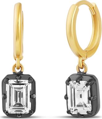 SHYMI Emerald Cut Huggie Drop Earrings in Gold at Nordstrom