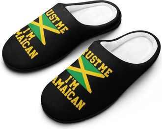 Generic Trust Me Im Jamaican Mens Cozy Cotton Slippers with Memory Foam Lightweight Anti-skid House Shoes for Indoor Outdoor