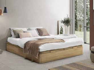 Vente-Unique Ottoman Bedframe - 180 X 200 Cm - Light Natural - HESTIA By YSM&Eacute;E in Light Oak | Size: Double