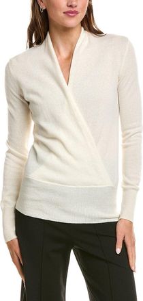 Sofiacashmere Sofiacashmere Modern Faux Wrap 100% Cashmere Sweater