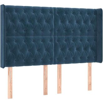 vidaXL Cabecero Con Orejas De Terciopelo Azul Oscuro 147x16x118/128 Cm Vidaxl