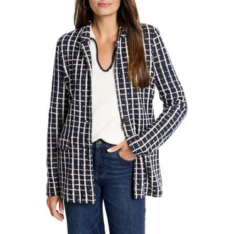 Nic+Zoe Plaid Longline Blazer in Indigo Multi at Nordstrom Rack, Size X-Small