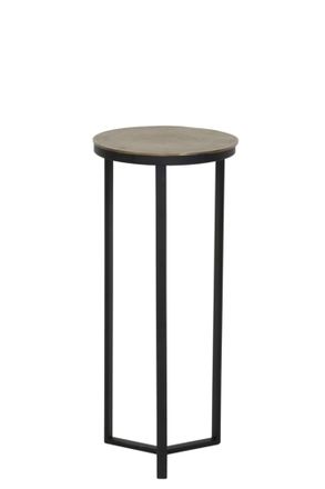 Light & Living Light&living - Columna Retiro Negro Mate Con Bronce Antiguo