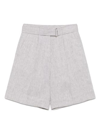 ショートパンツ Officine Generale High-Waisted Beige Shorts With Permanent Officine Générale High-Waisted Beige Shorts With Permanent