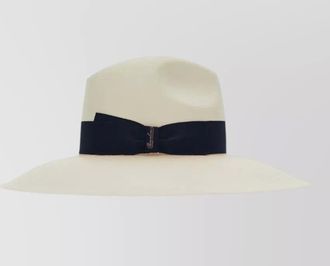 Borsalino sophie panama hat ribbon detail wide brim