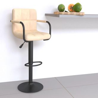 vidaXL Taburete De Cocina De Terciopelo Crema Vidaxl