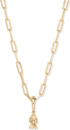Brook & York Aries Zodiac Charm Paperclip Necklace in Gold/gemini at Nordstrom