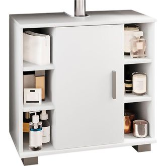 VCM Mobile lavabo in legno VCM Mobile bagno Dimensioni: a. 58 x l. 60 x p. 30 cm 1 porta rotante 2 scomparti 6 piccoli scomparti a scaffale aperto - Zalo