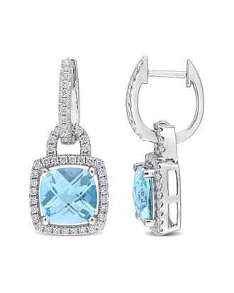 Rina Limor 14K 6.48 Ct. Tw. Diamond & Topaz Drop Earrings
