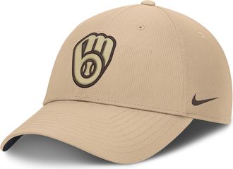 Nike Milwaukee Brewers Club Nike Mens Dri-FIT MLB Adjustable Hat in Brown | NB020GT5MZB-YPH
