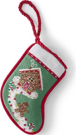 Lands End Mini Needlepoint Christmas Stocking in Gingerbread at Nordstrom