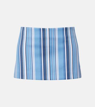Frankie Shop Hera striped cotton-blend miniskirt