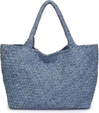 Sol and Selene Womens Skys The Limit Large Tote In Denim