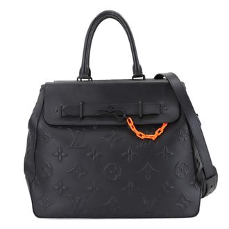 Louis Vuitton Black Leather Shoulder Bag Tote Bag (Pre-Owned)