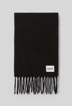 Foulard Femme Mousseline De Soie - 175x70 Cm - Noir Réversible - Léger Et élégant - Pour Soirée, Mariage