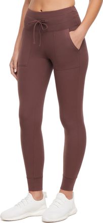 Bally Total Fitness Womens Pocket Drawstring Jogger Leggings, French Roast, Large