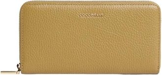 Coccinelle Metallic Grote Portemonnee - Dames - Portefeuilles - Groen - ONE Size - Leer - Accessoires