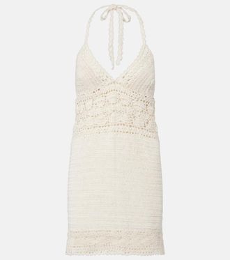 Anna Kosturova Filigree crochet cotton minidress