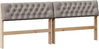 vidaXL Cabecero Tapizado Taup&eacute; 200 Cm Madera De Pino Macizo Vidaxl