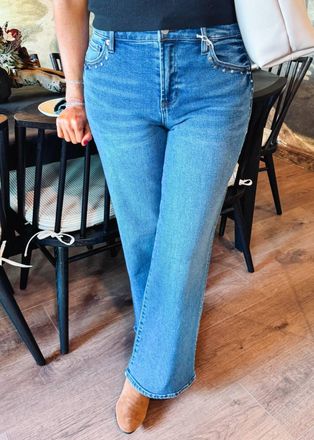 Dear John Denim Micah Wide Leg Jeans In Slate