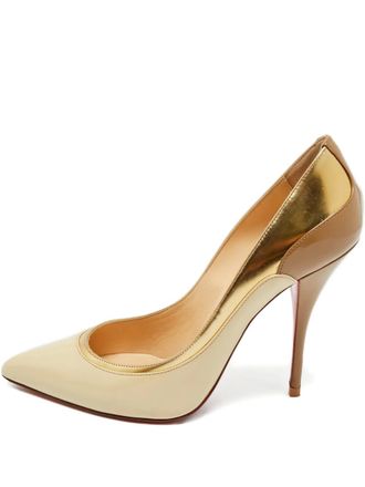 Christian Louboutin tucsick pointed-toe pumps - women - Calf Leather/Calf Leather/Calf Leather - 39 - Neutrals