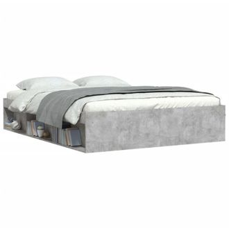 vidaXL Estructura De Cama Gris Hormig&oacute;n 150x200 Cm Vidaxl