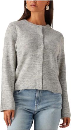 Selected Truien & Vesten, Dames, Grijs, S, Gebreide Vest voor Gezellige Dagen