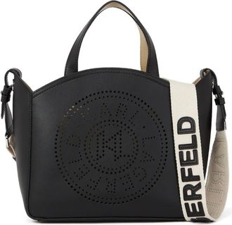 Karl Lagerfeld Borsa tote K/Circle piccola con logo traforato - Nero