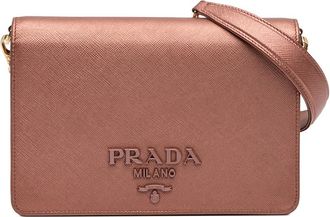 Prada Pre-owned Prada Metallic Saffiano Lux Chain Crossbody Ladies ELVOKQD6BNUMUFBK