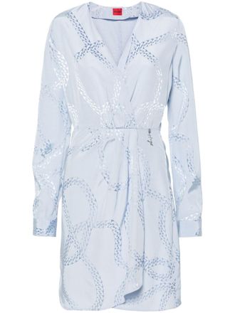 HUGO BOSS Kanelo jacquard minidress - Blue