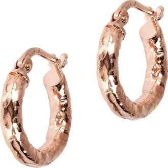 Autentica 1/2 Hammered Round Hoop Earrings