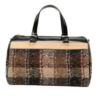 Burberry Pre-owned Burberry Plaid Wool Boston Bag Unisex 0N2MKLPEHSHGAX45