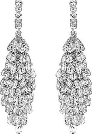 Bespoke 18ct white gold & white diamond Briolette chandelier earrings