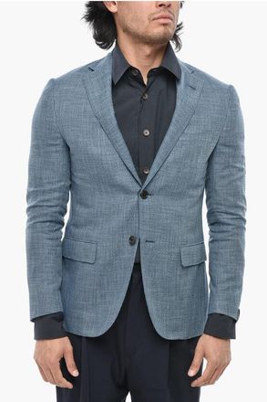 Corneliani Cotton-Blend Unlined Blazer GATE with Flap Pockets size 46