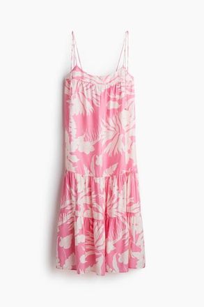 H&M Tie-strap Maxi Dress in Pink/patterned at Nordstrom, Size Xx-Large