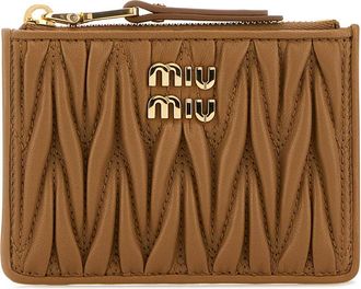 Miu Miu Caramel Nappa Leather Card Holder