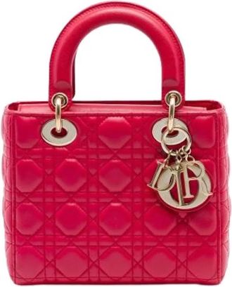 Dior Pre-owned Lady Handbag - Dames - Vintage Handtas - Rood - ONE Size - Leer - Vintage