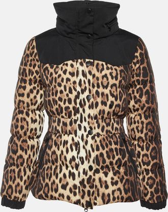 Moschino Cheap And Chic Beige Leopard Print Down Jacket
