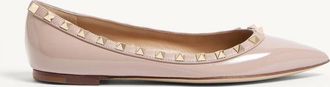 Valentino Garavani Ballerina Rockstud In Vernice Donna POUDRE 34.5